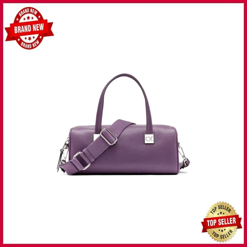Vegan Leather Satchel with Crossbody Strap, Interior Pockets